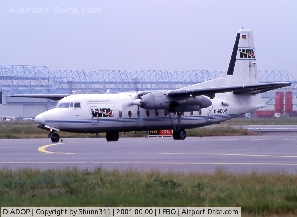 D-ADOP, 1966 Fokker F.27-600 Friendship C/N 10316, Arriving from flight and going to the Cargo apron...