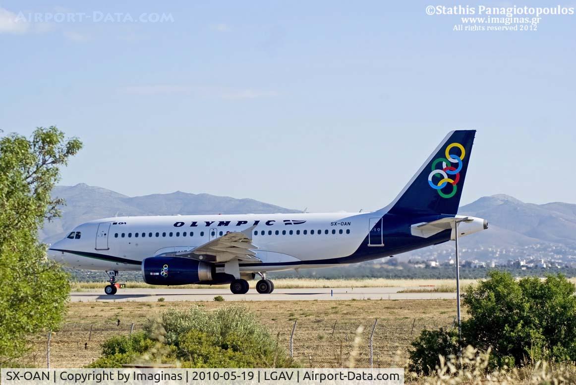 SX-OAN, 2002 Airbus A319-133LR C/N 1727, Airbus A319 of Olympic Air before the take off from RW 03L