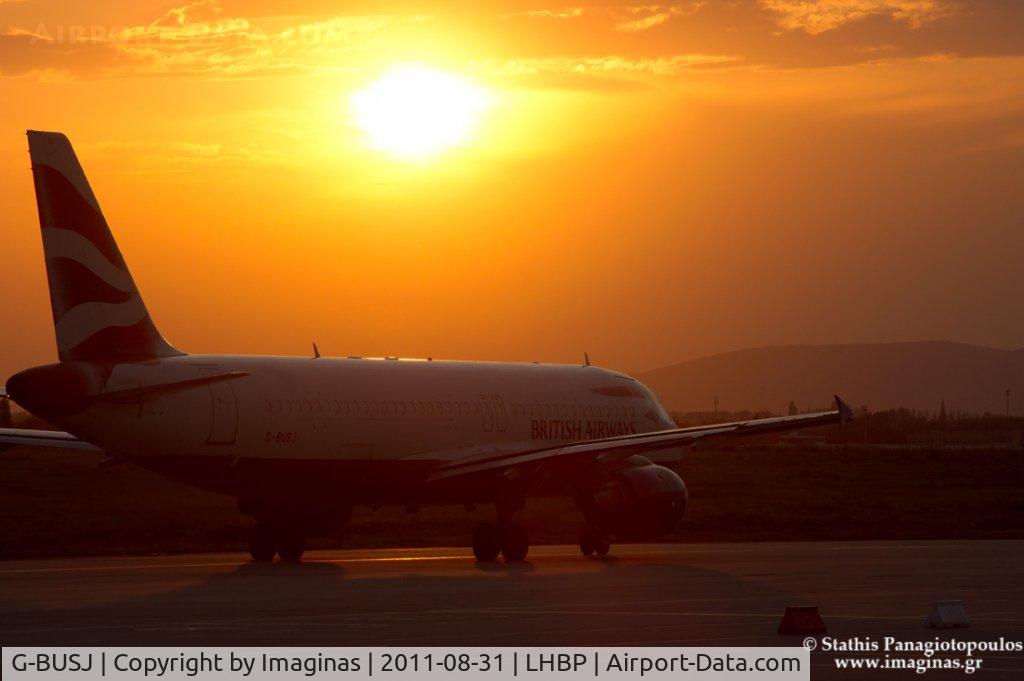 G-BUSJ, 1990 Airbus A320-211 C/N 109, Few minutes before the takeoff from Budapest Airport