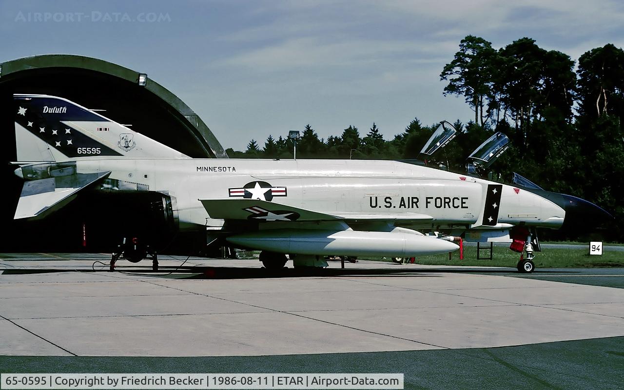 65-0595, 1965 McDonnell F-4D Phantom II C/N 1510, interim Air National Guard air defence force at Ramstein in 1986