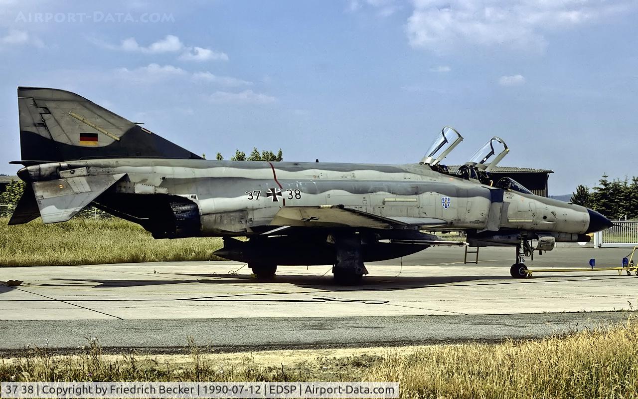 37 38, 1972 McDonnell Douglas F-4F Phantom II C/N 4441, flightline at Fliegerhorst Pferdsfeld
