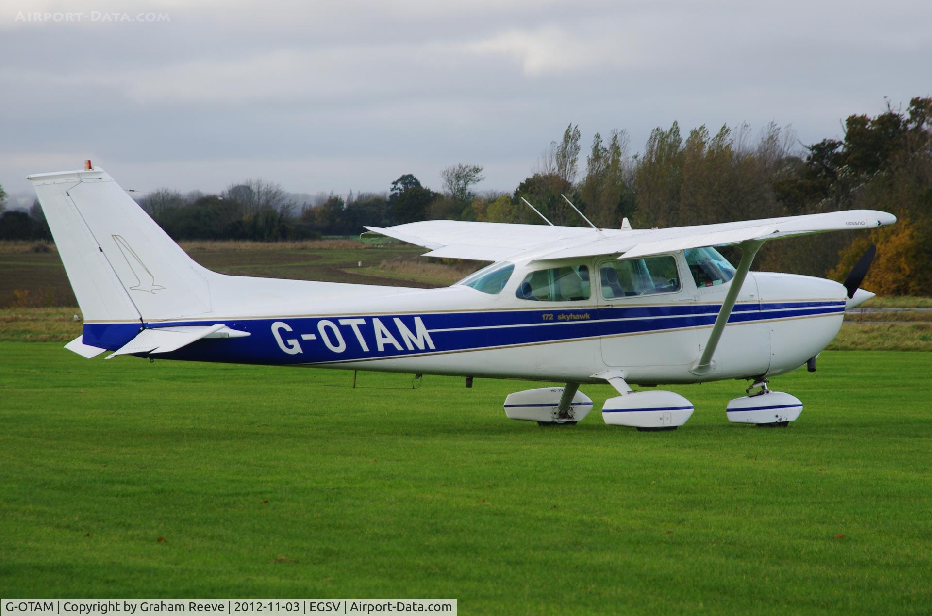 G-OTAM, 1974 Cessna 172M Skyhawk C/N 172-64098, Parked at Old Buckenham.