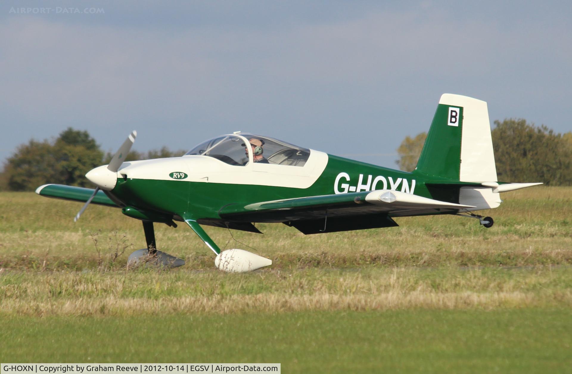 G-HOXN, 2007 Vans RV-9 C/N PFA 320-14229, Just landed.