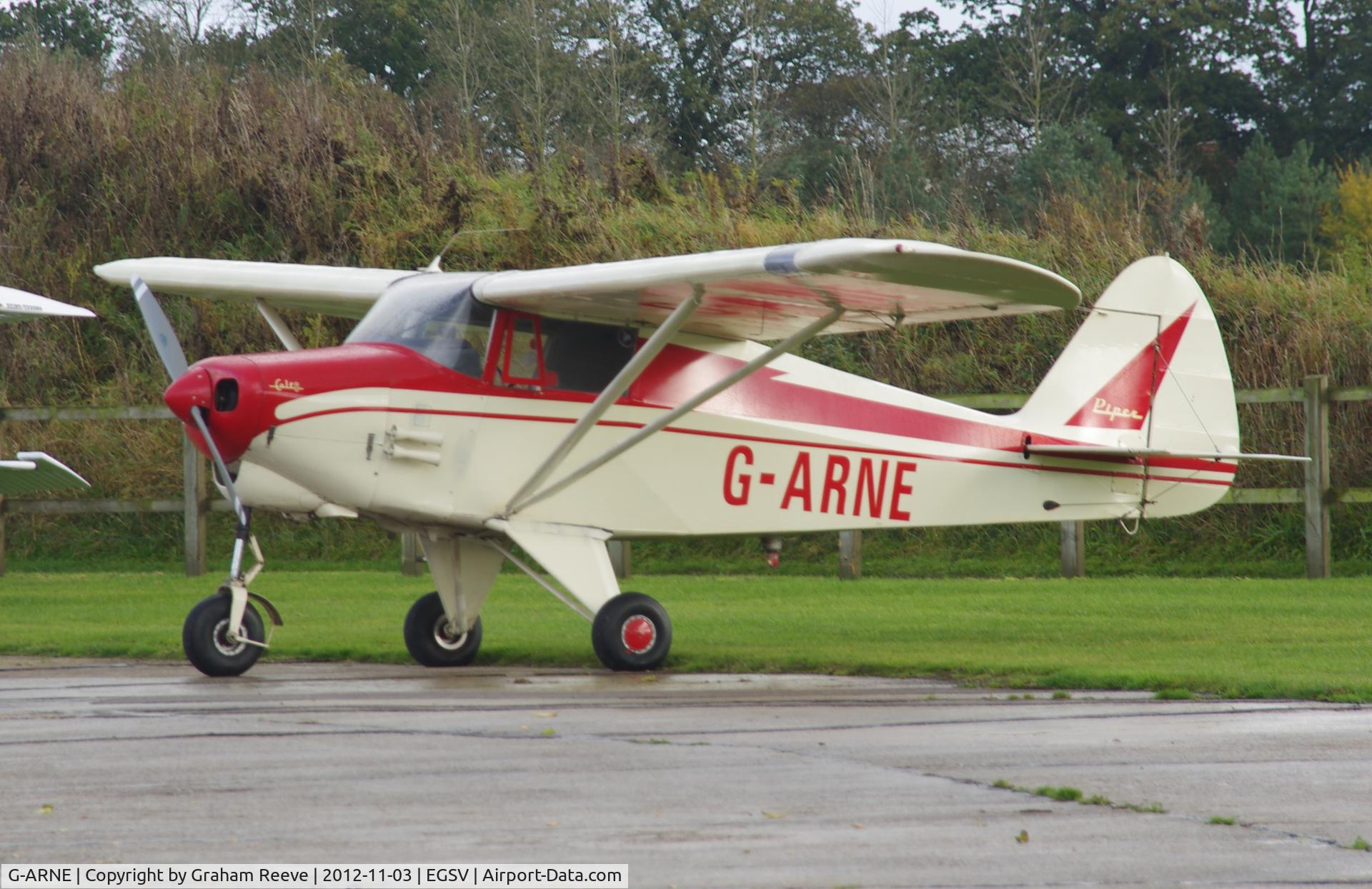 G-ARNE, 1961 Piper PA-22-108 Colt Colt C/N 22-8502, Parked at Old Buckenham.