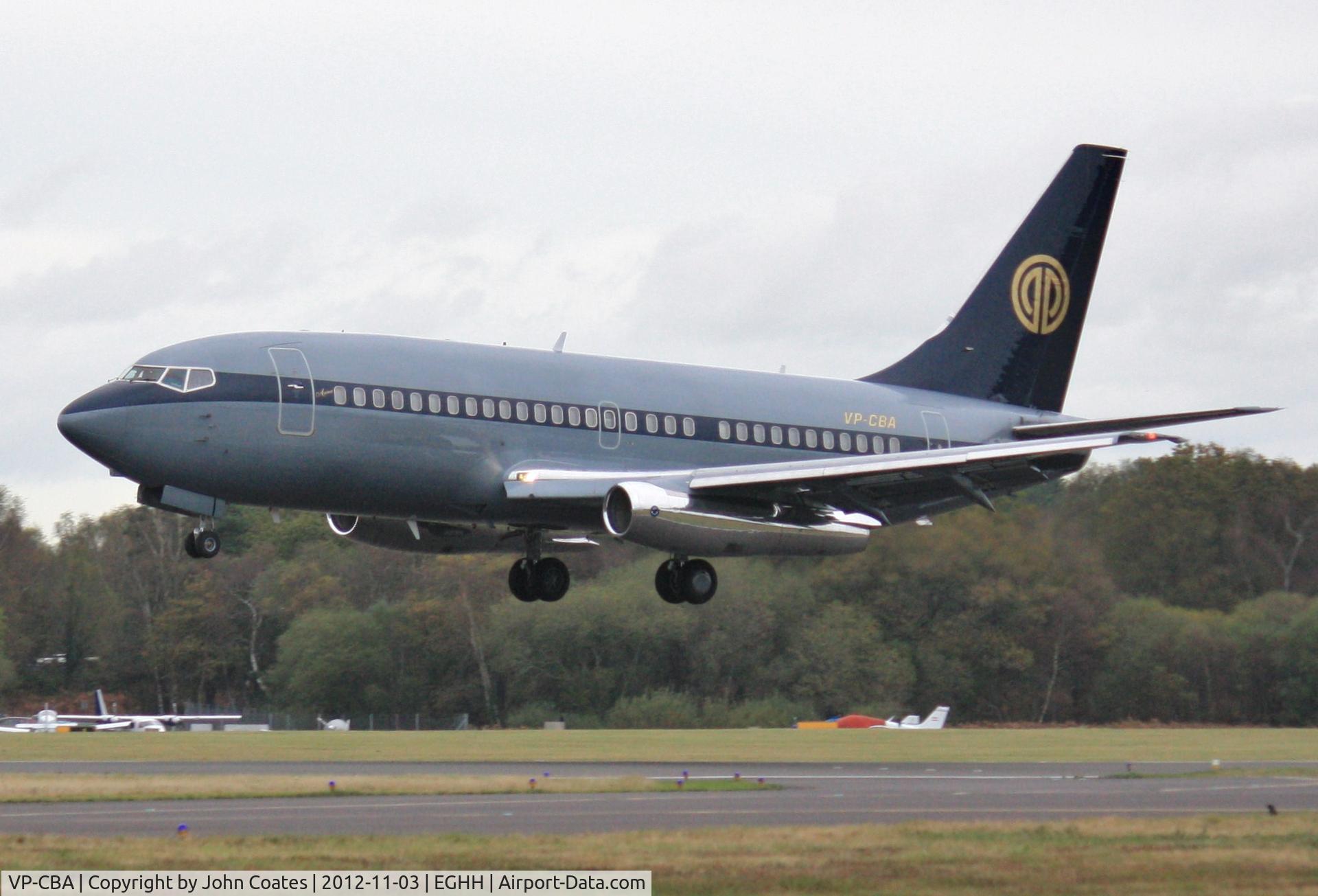 VP-CBA, 1981 Boeing 737-2W8 C/N 22628, Arriving from Lasham for some training.