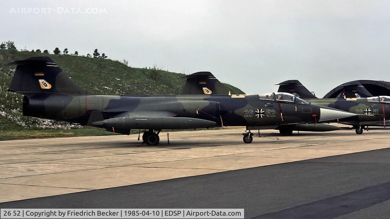 26 52, Lockheed F-104G Starfighter C/N 683-7312, transient at Fliegerhorst Pferdsfeld