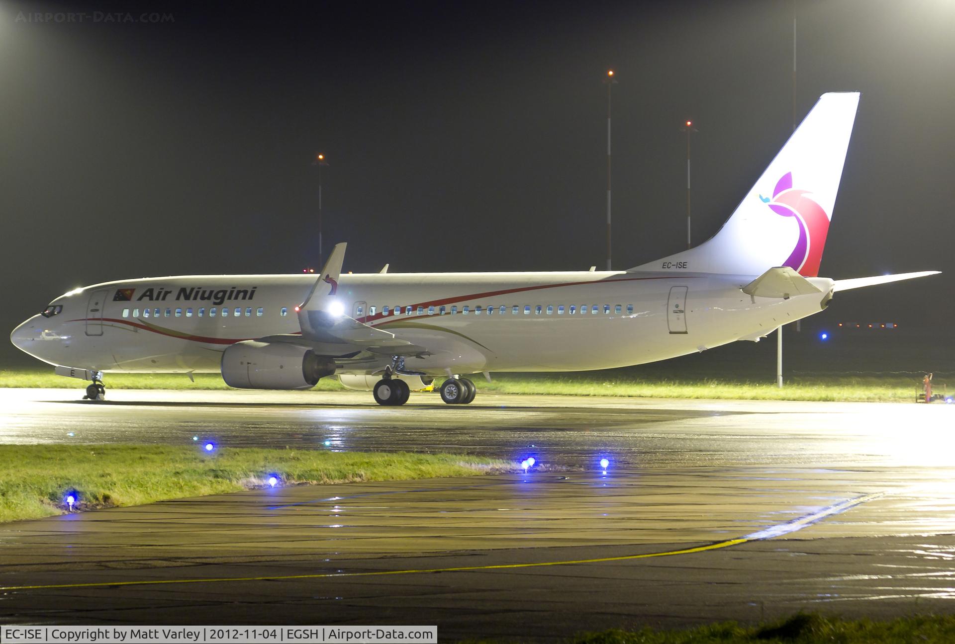 EC-ISE, 2003 Boeing 737-86Q C/N 30290, Sat on stand after spray into Air Niugini C/S.