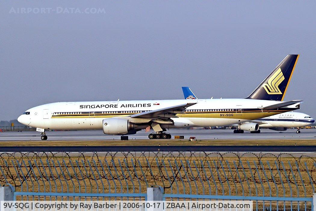 9V-SQG, 1999 Boeing 777-212/ER C/N 28518, Boeing 777-212 [28518] (Singapore Airlines) Beijing~B 17/10/2006