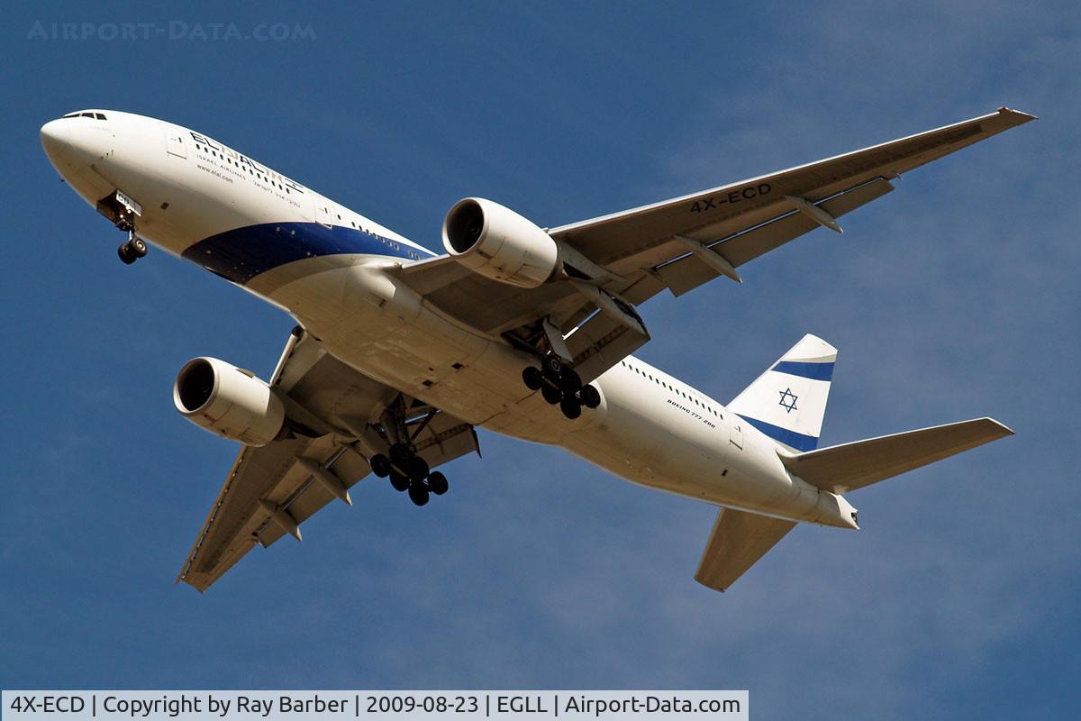 4X-ECD, 2002 Boeing 777-258/ER C/N 33169, Boeing 777-258ER [33169] (El Al Israel Airlines) Home~G 23/08/2009
