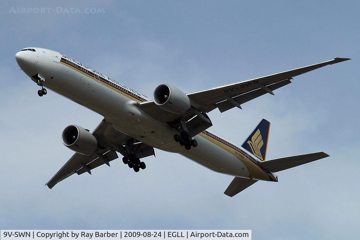 9V-SWN, 2008 Boeing 777-312/ER C/N 34579, Boeing 777-312ER [34579] (Singapore Airlines) Home~G 24/08/2009