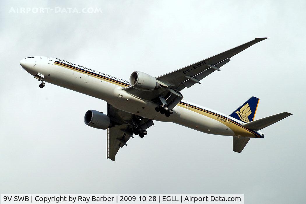 9V-SWB, 2006 Boeing 777-312/ER C/N 33377, Boeing 777-312ER [33377] (Singapore Airlines) Home~G 28/10/2009