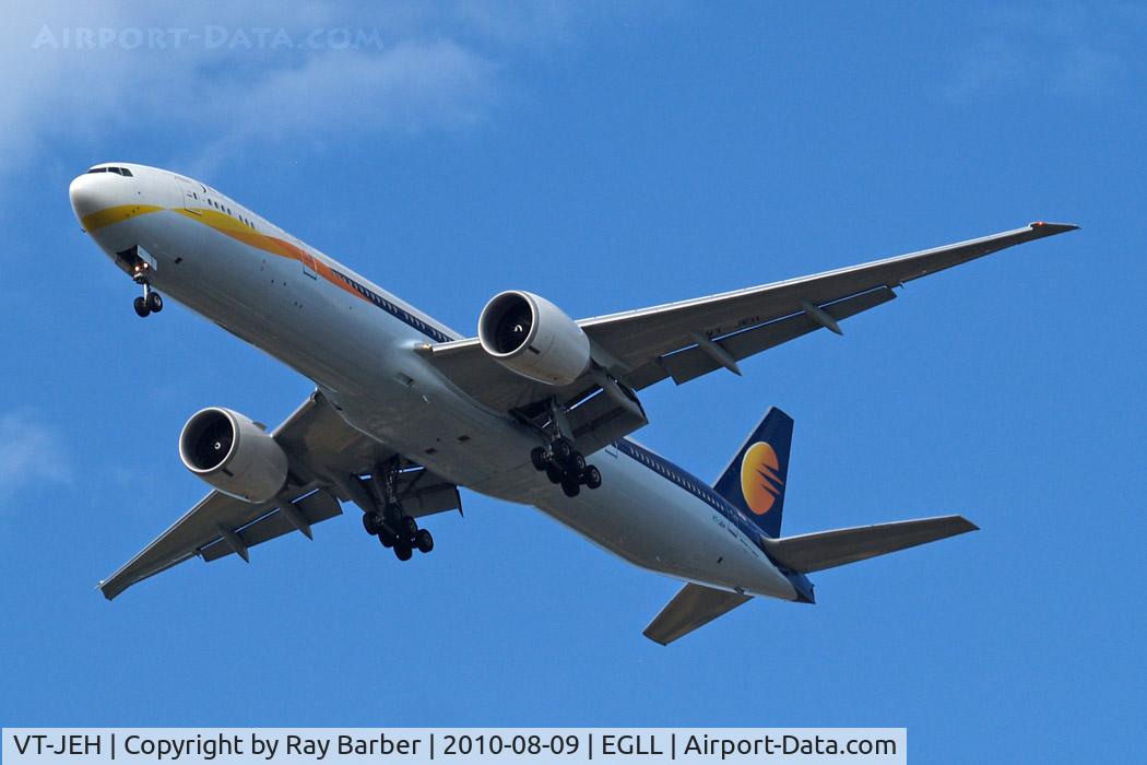 VT-JEH, 2007 Boeing 777-35R/ER C/N 35166, Boeing 777-35RER [35166] (Jet Airways) Heathrow~G 09/08/2010