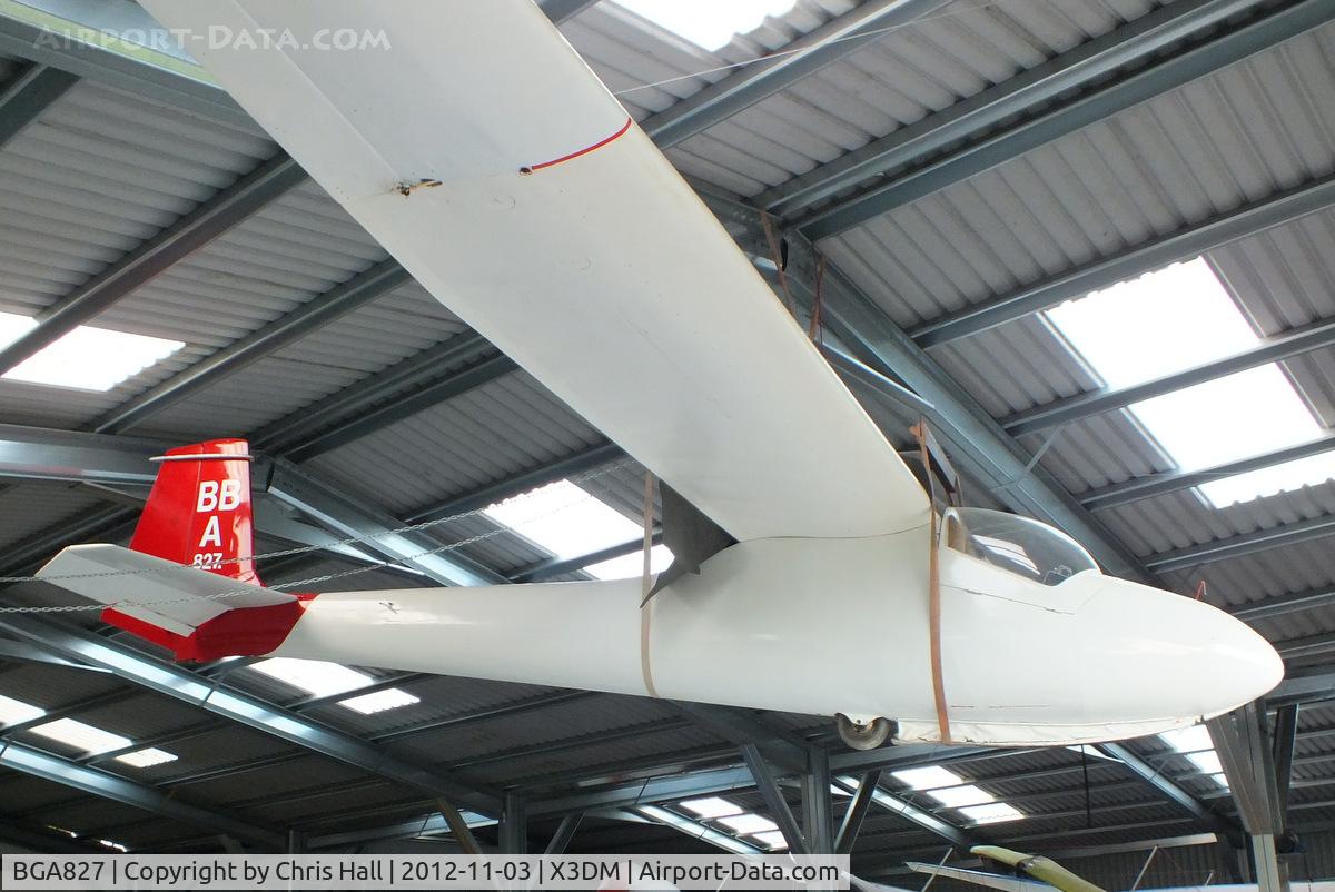 BGA827, Slingsby T-41 Skylark 2 C/N 1128, at Darley Moor Airfield, Ashbourne, Derbyshire