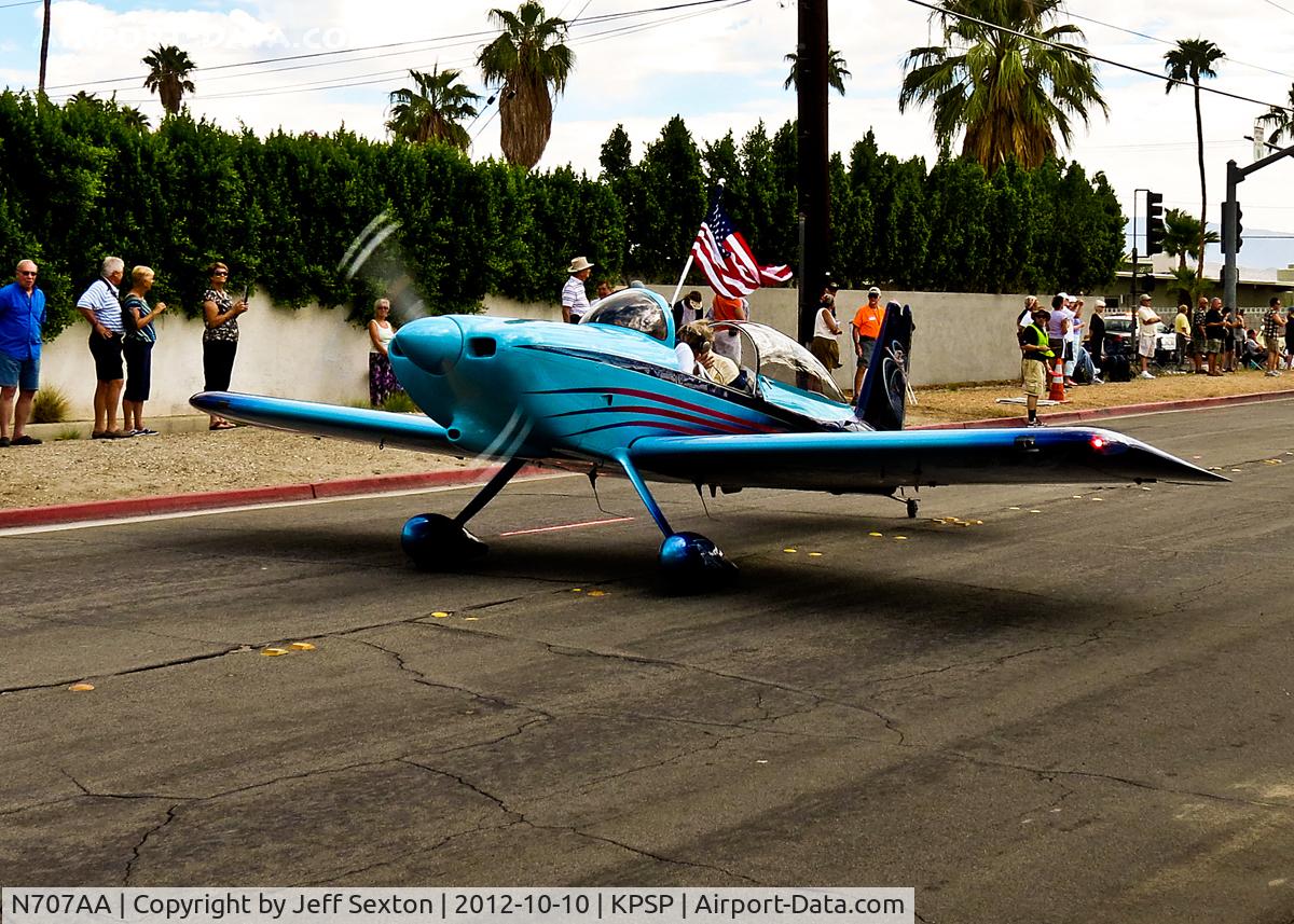 N707AA, 2012 Vans RV-8 C/N 80481, AOPA 2012 Parade at Palm Springs
