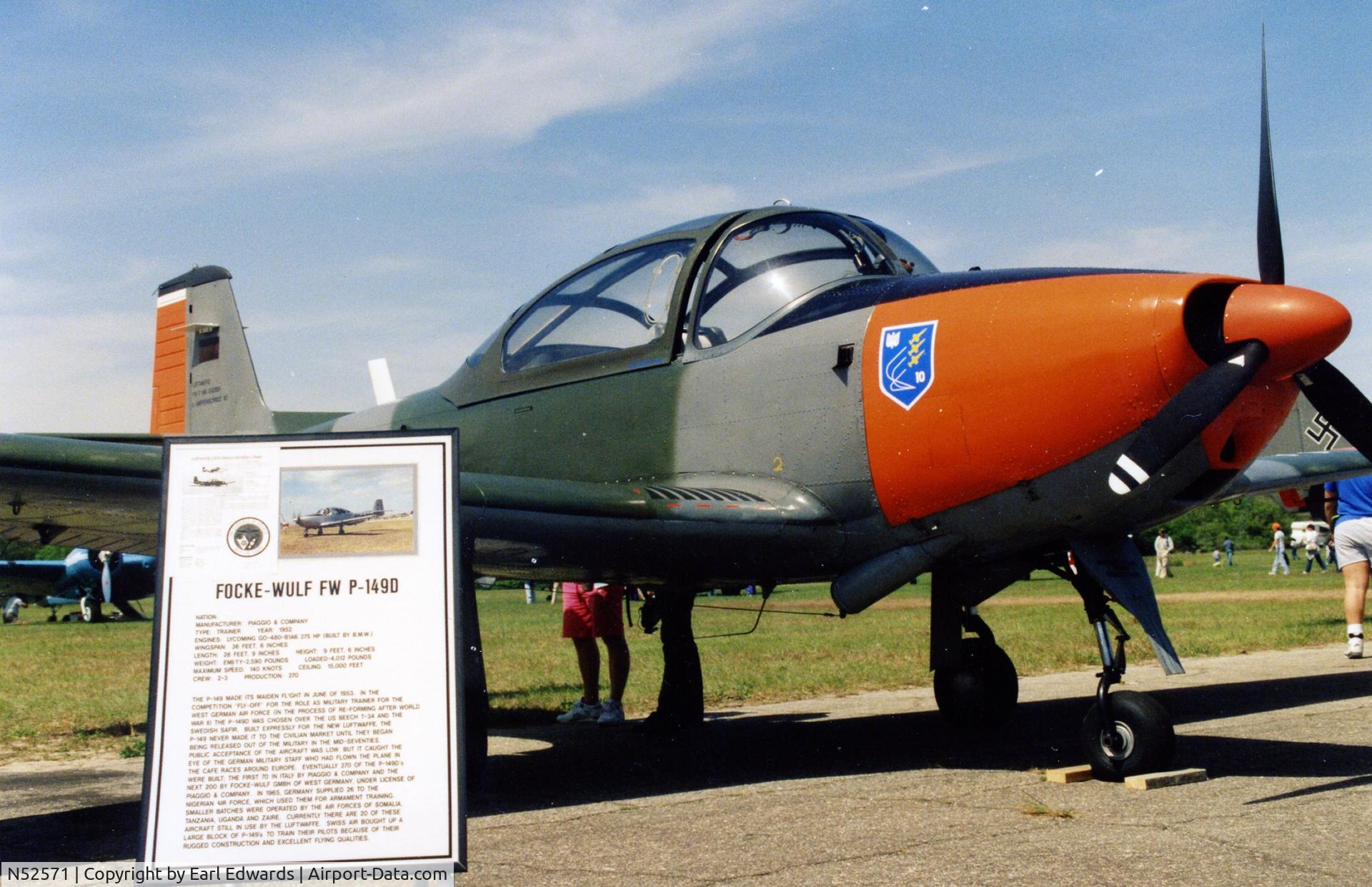 N52571, 1957 Piaggio P-149D C/N 296, before new paint job. Luftwaffe original