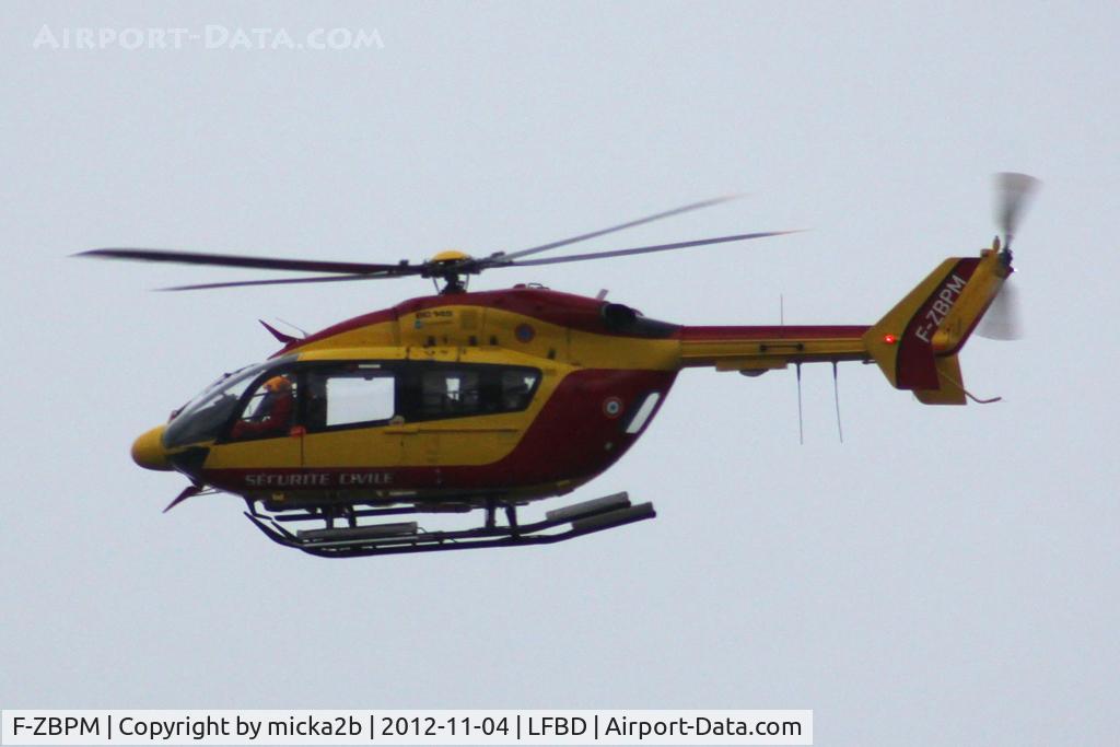 F-ZBPM, Eurocopter-Kawasaki EC-145 (BK-117C-2) C/N 9022, In flight over Mérignac Airport