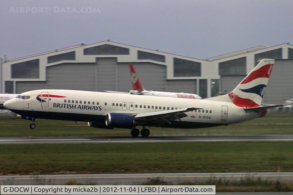 G-DOCW, 1992 Boeing 737-436 C/N 25856, Landing from Gatwick