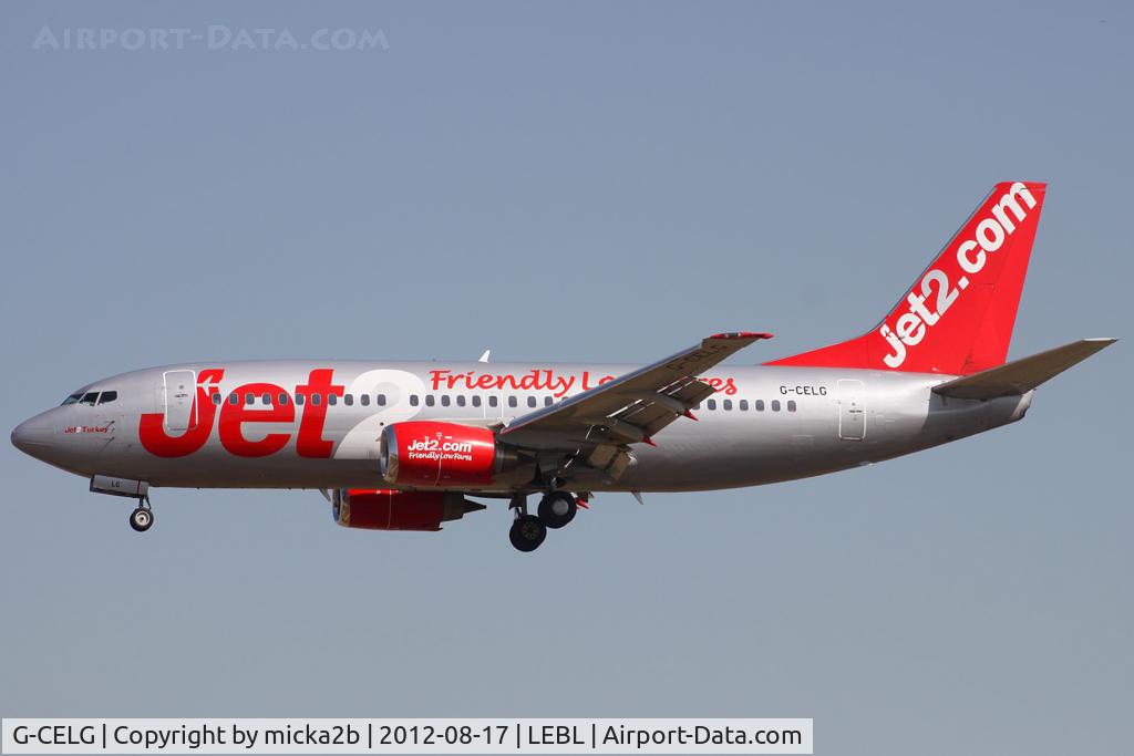 G-CELG, 1988 Boeing 737-377 C/N 24303, Landing. Scrapped in april 2018