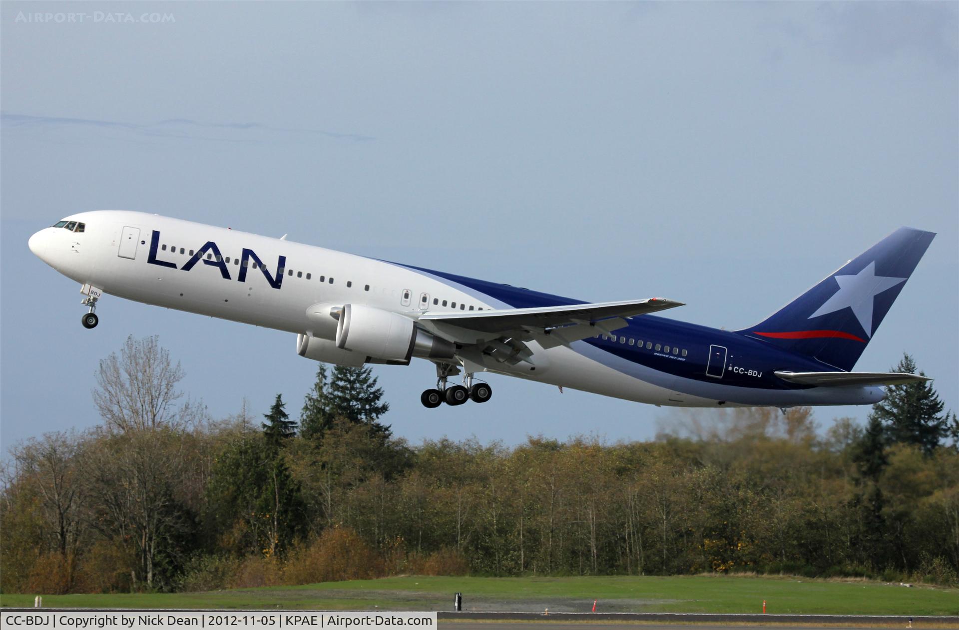 CC-BDJ, 2012 Boeing 767-316/ER C/N 42213, KPAE/PAE Boeing 007 departs