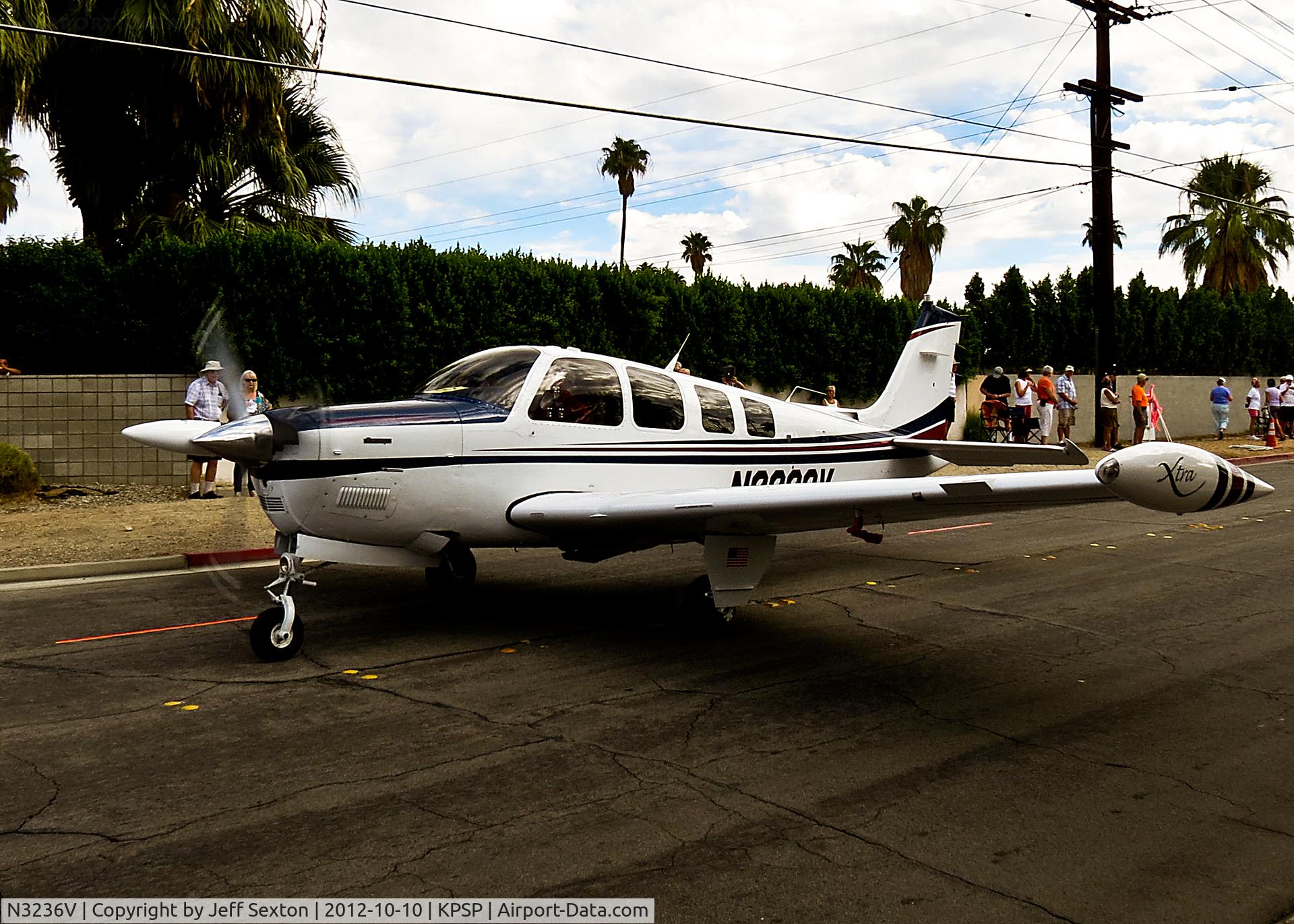 N3236V, 1985 Beech A36 Bonanza 36 C/N E-2271, AOPA 2012 Parade at Palm Springs
