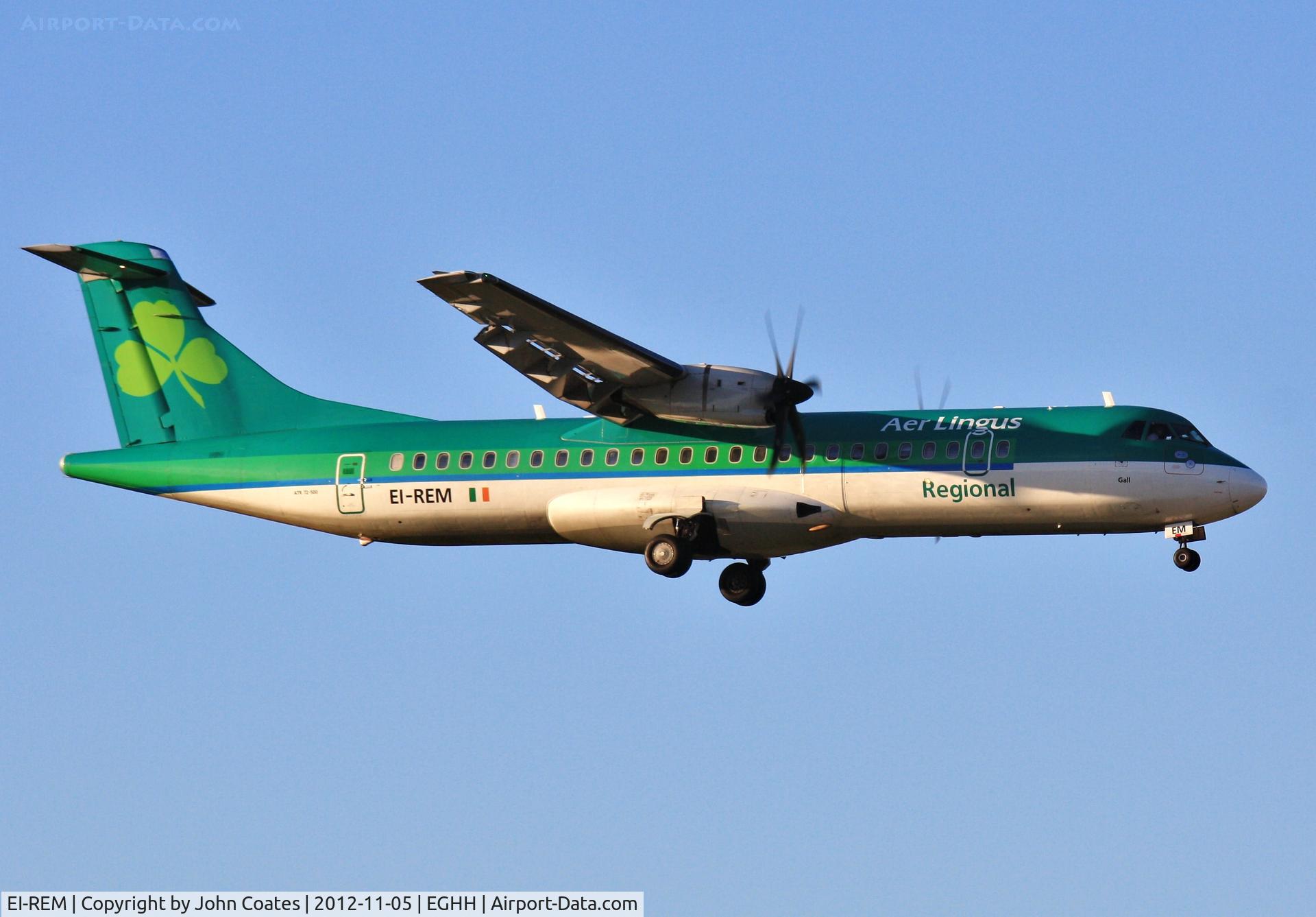 EI-REM, 2007 ATR 72-212A C/N 760, Air Arran 3 times weekly service to Dublin.