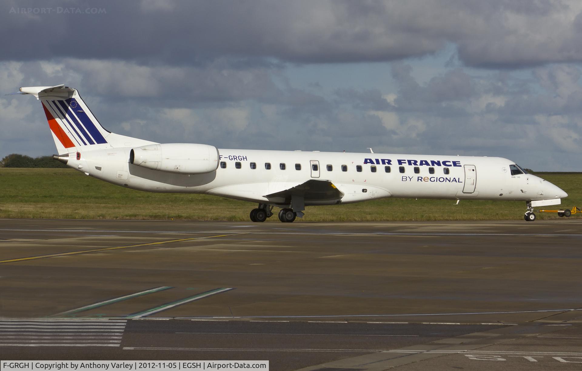 F-GRGH, 1999 Embraer EMB-145EU (ERJ-145EU) C/N 145120, Being towed to the Air Livery hangar.