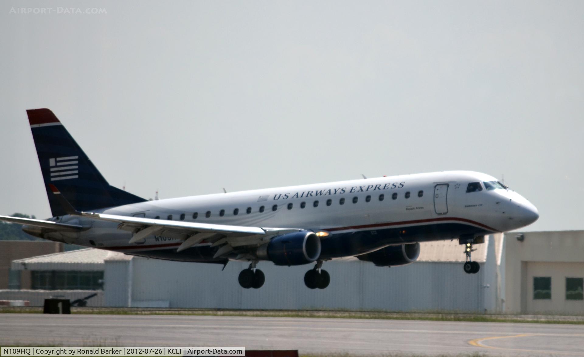 N109HQ, 2007 Embraer 175LR (ERJ-170-200LR) C/N 17000168, Takeoff CLT