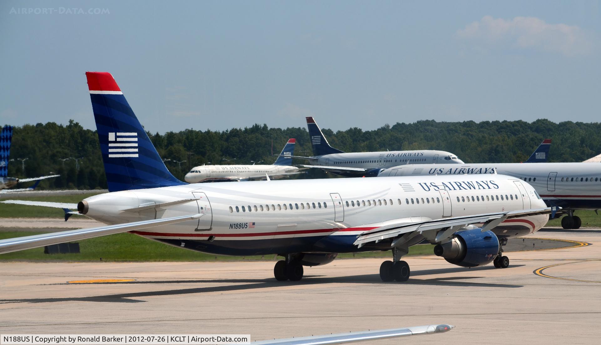 N188US, 2002 Airbus A321-211 C/N 1724, Taxi CLT