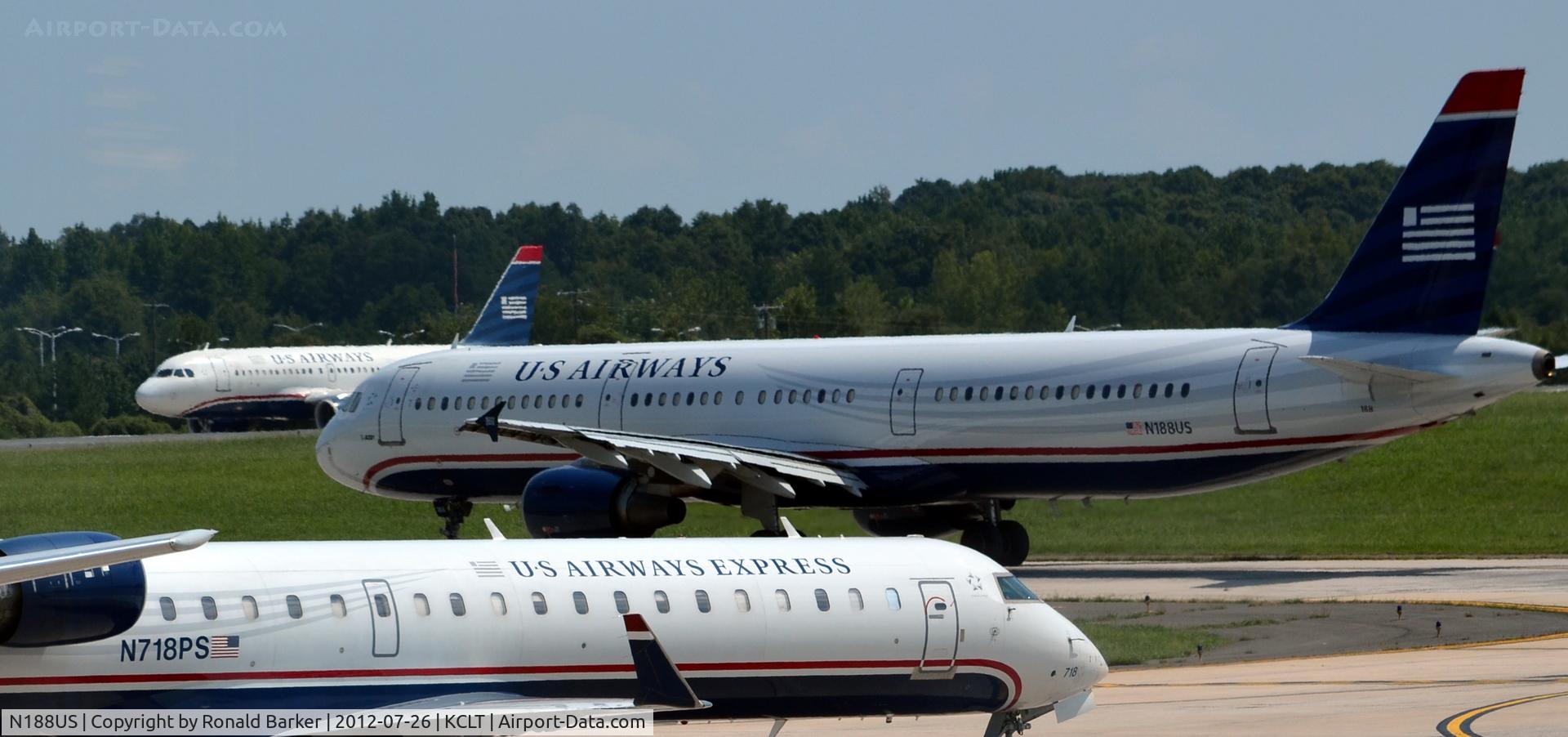 N188US, 2002 Airbus A321-211 C/N 1724, Taxi CLT