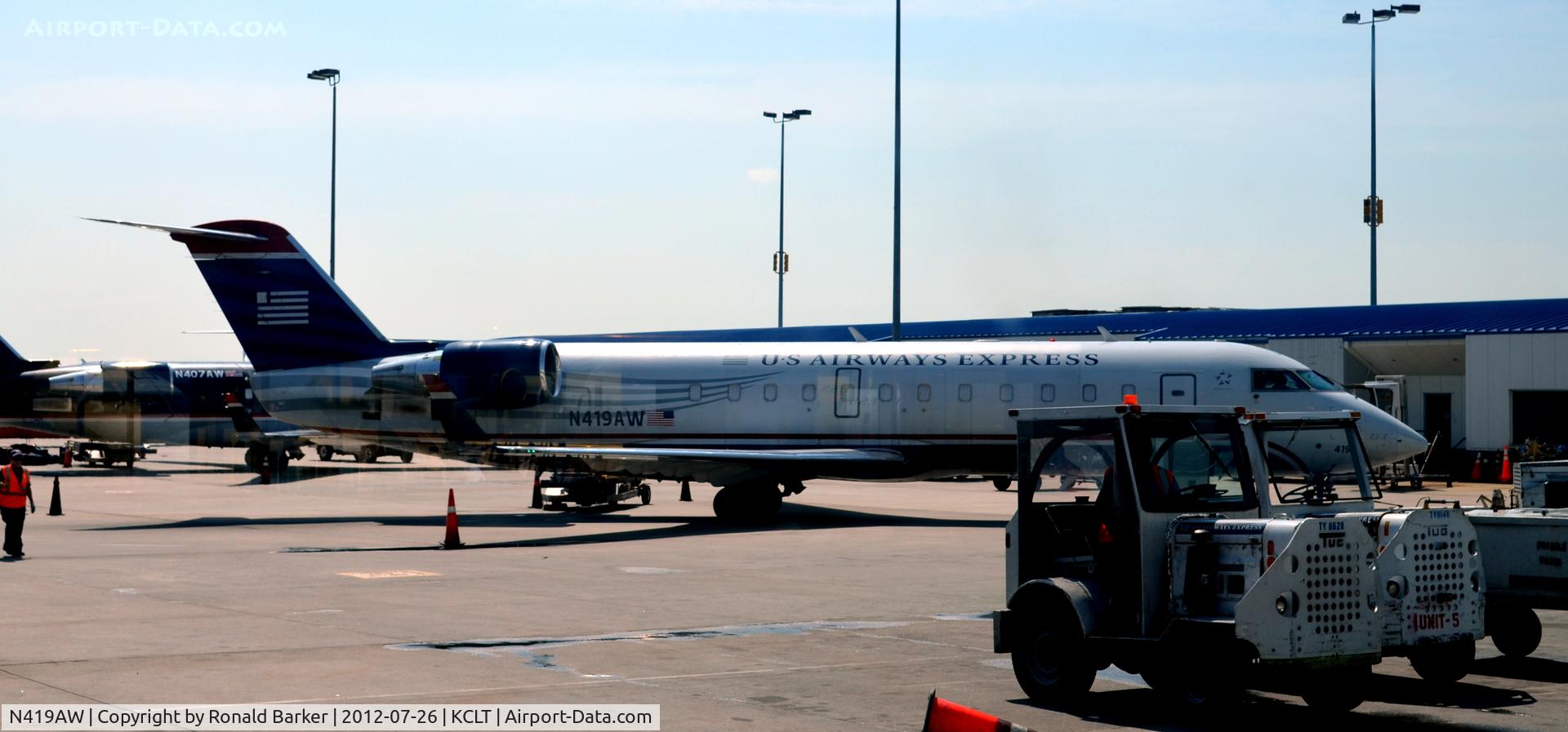 N419AW, 2002 Bombardier CRJ-200LR (CL-600-2B19) C/N 7633, CLT