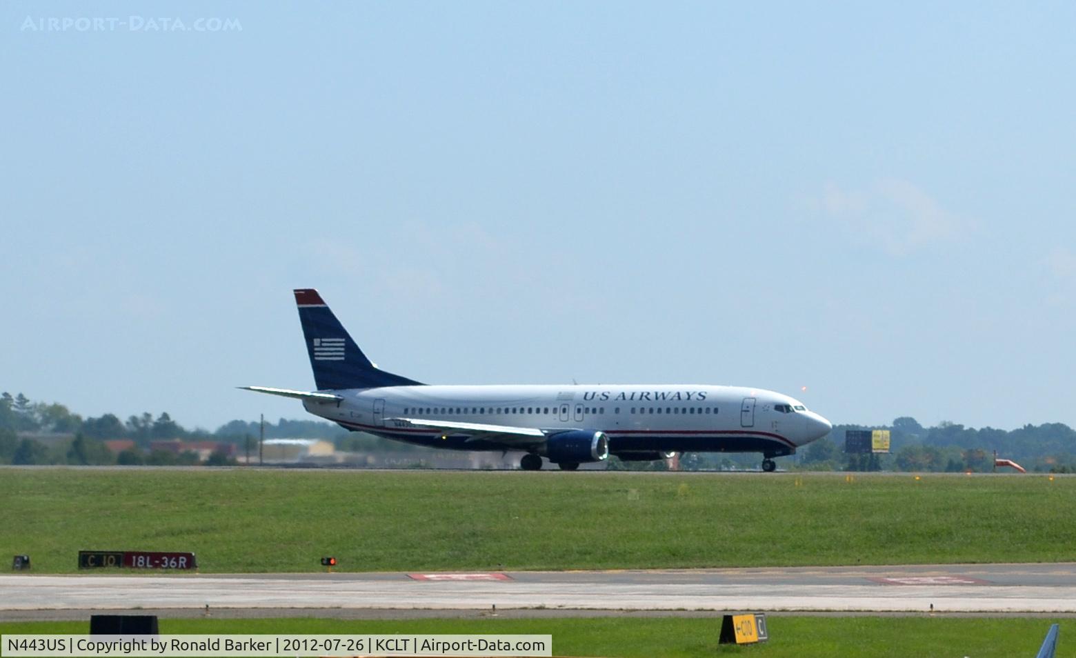 N443US, 1990 Boeing 737-4B7 C/N 24842, CLT