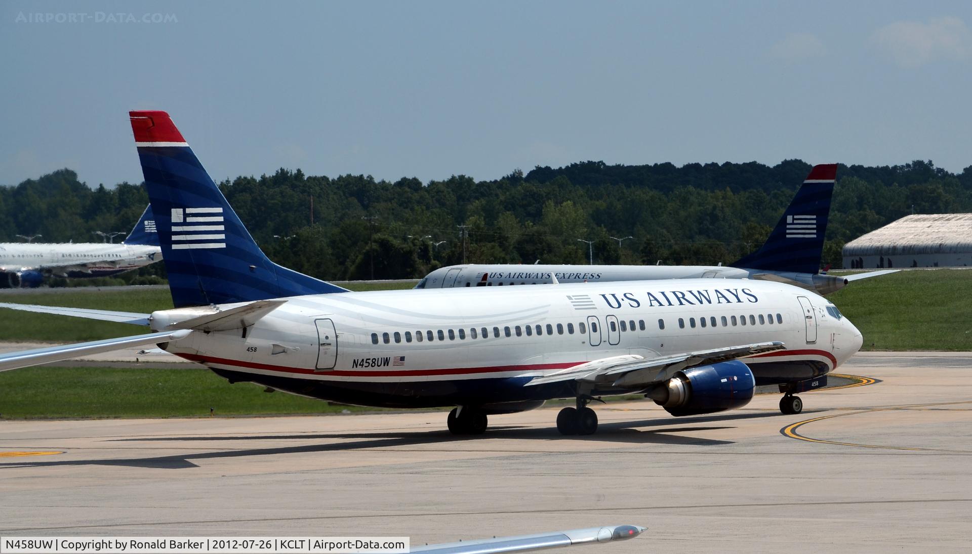 N458UW, 1991 Boeing 737-4B7 C/N 25022, Taxi CLT