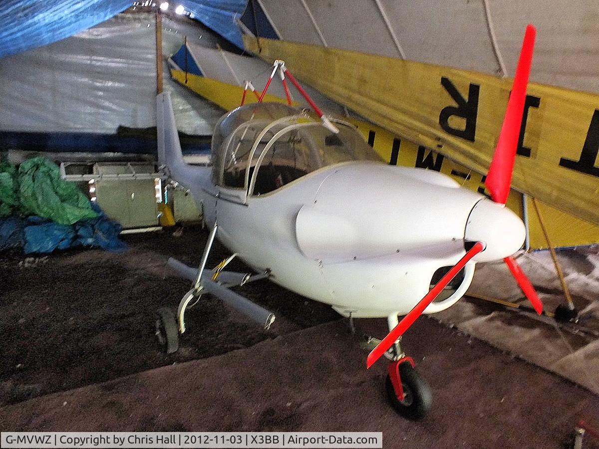 G-MVWZ, 1989 Aviasud Mistral C/N BMAA/HB/008, at Brook Breasting Farm Airfield, Watnall, Nottinghamshire