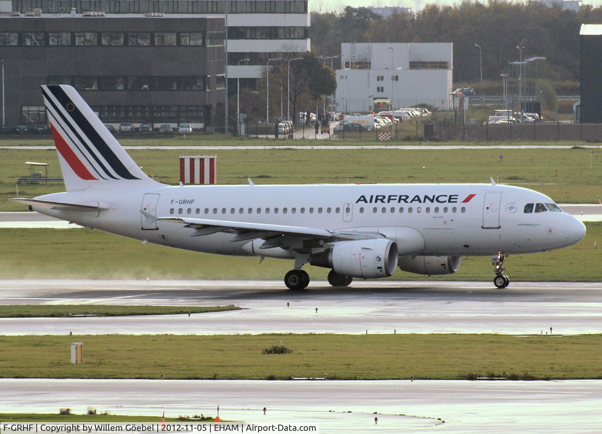 F-GRHF, 1999 Airbus A319-111 C/N 1025, Taxi to the gate of Schiphol Airport