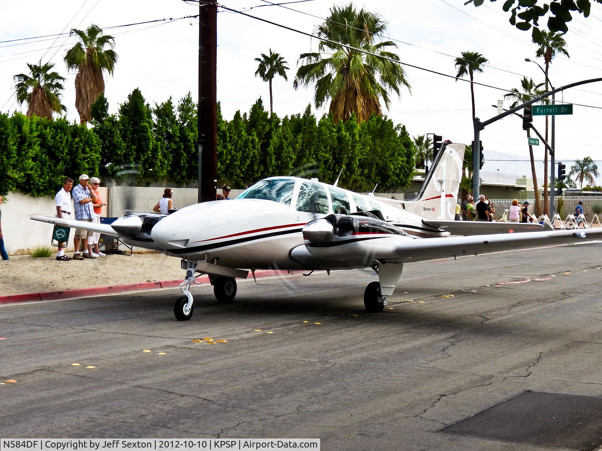 N584DF, 1990 Beech 58 Baron C/N TH-1605, AOPA 2012 Parade at Palm Springs. Beech Baron 58  c/n TH-1605
