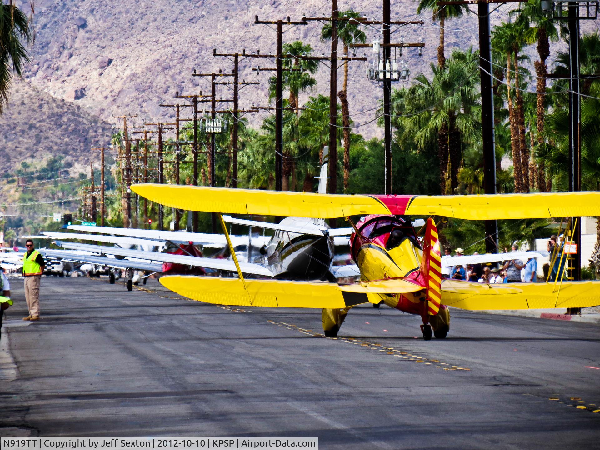 N919TT, 2006 Waco YMF-F5C C/N F5C111, AOPA 2012 Parade on its way to Palm Springs Convention Centre
