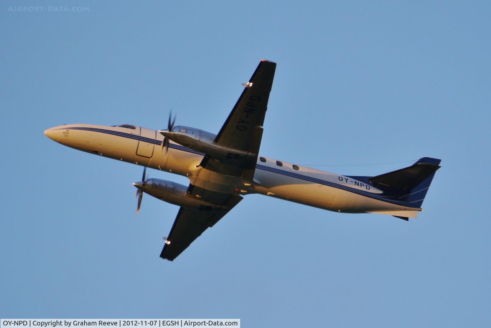 OY-NPD, 1994 Fairchild SA-227DC Metro 23 C/N DC-865B, Taking off in the late after noon sun.