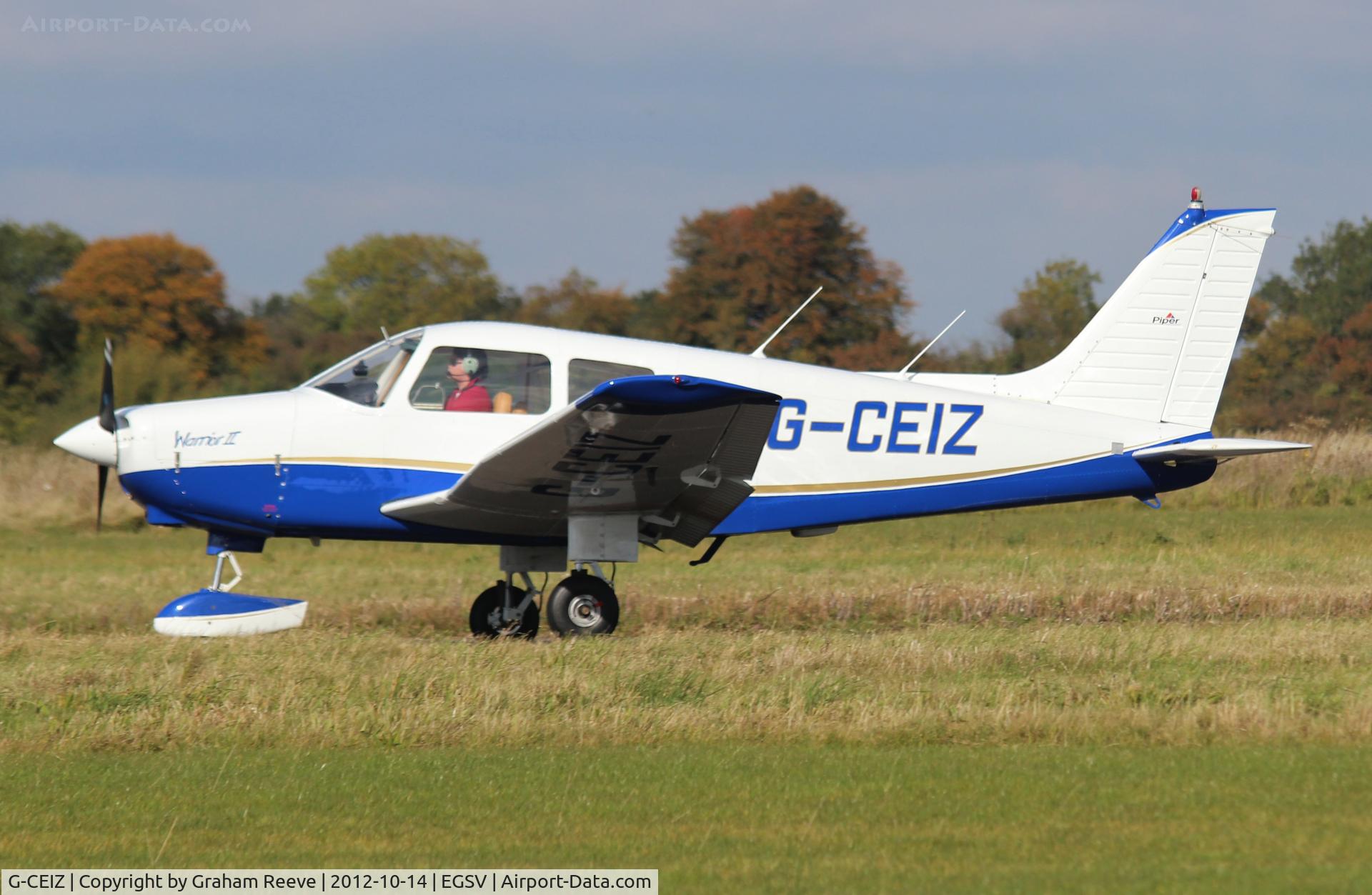 G-CEIZ, 1980 Piper PA-28-161 Cherokee Warrior II C/N 28-8116076, Just landed.