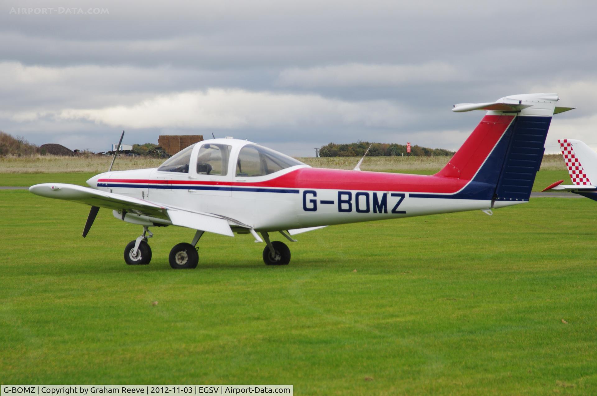 G-BOMZ, 1978 Piper PA-38-112 Tomahawk Tomahawk C/N 38-78A0635, Parked at Old Buckenham.