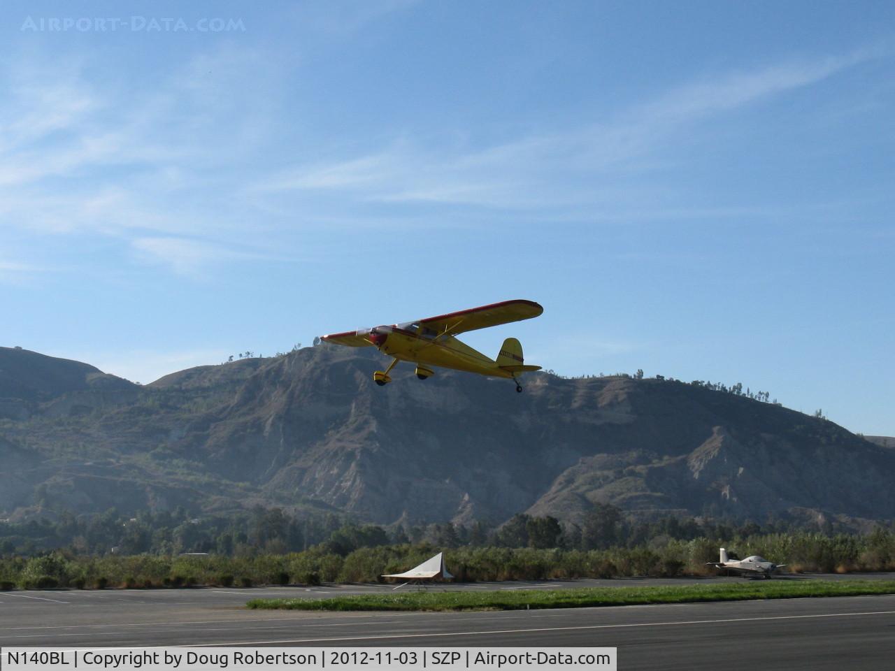 N140BL, 1946 Cessna 140 C/N 14565, 1946 Cessna 140 ragwing, Continental C85 85 Hp, takeoff climb Rwy 04