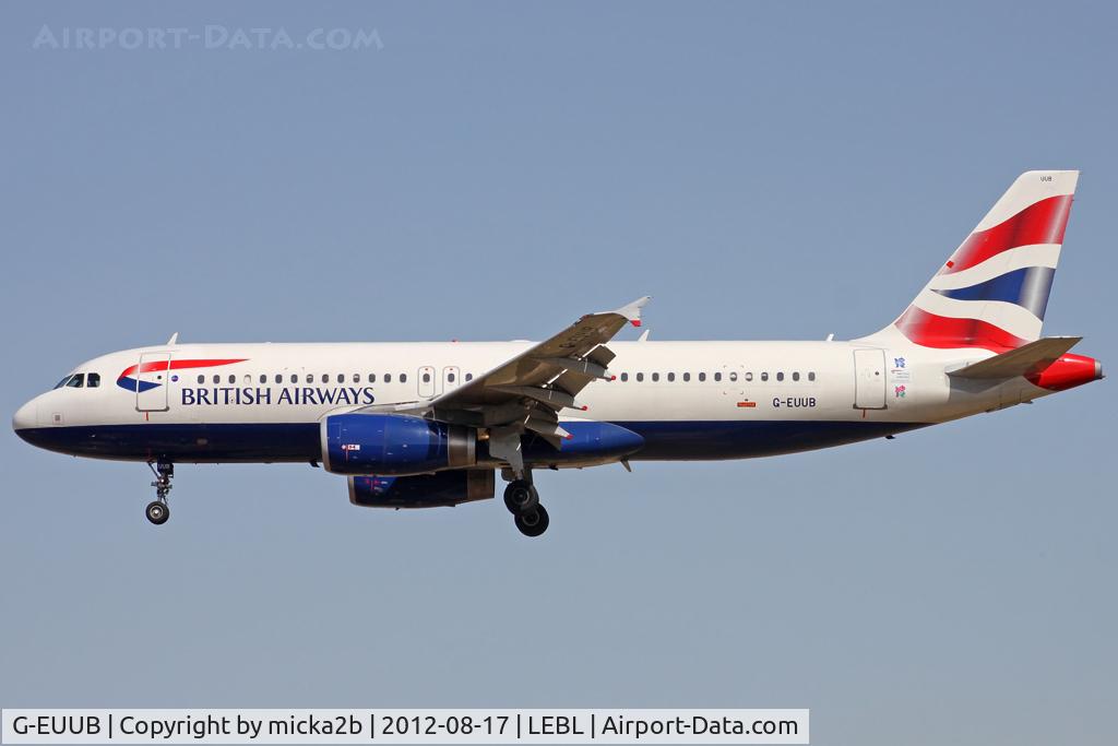 G-EUUB, 2002 Airbus A320-232 C/N 1689, Landing