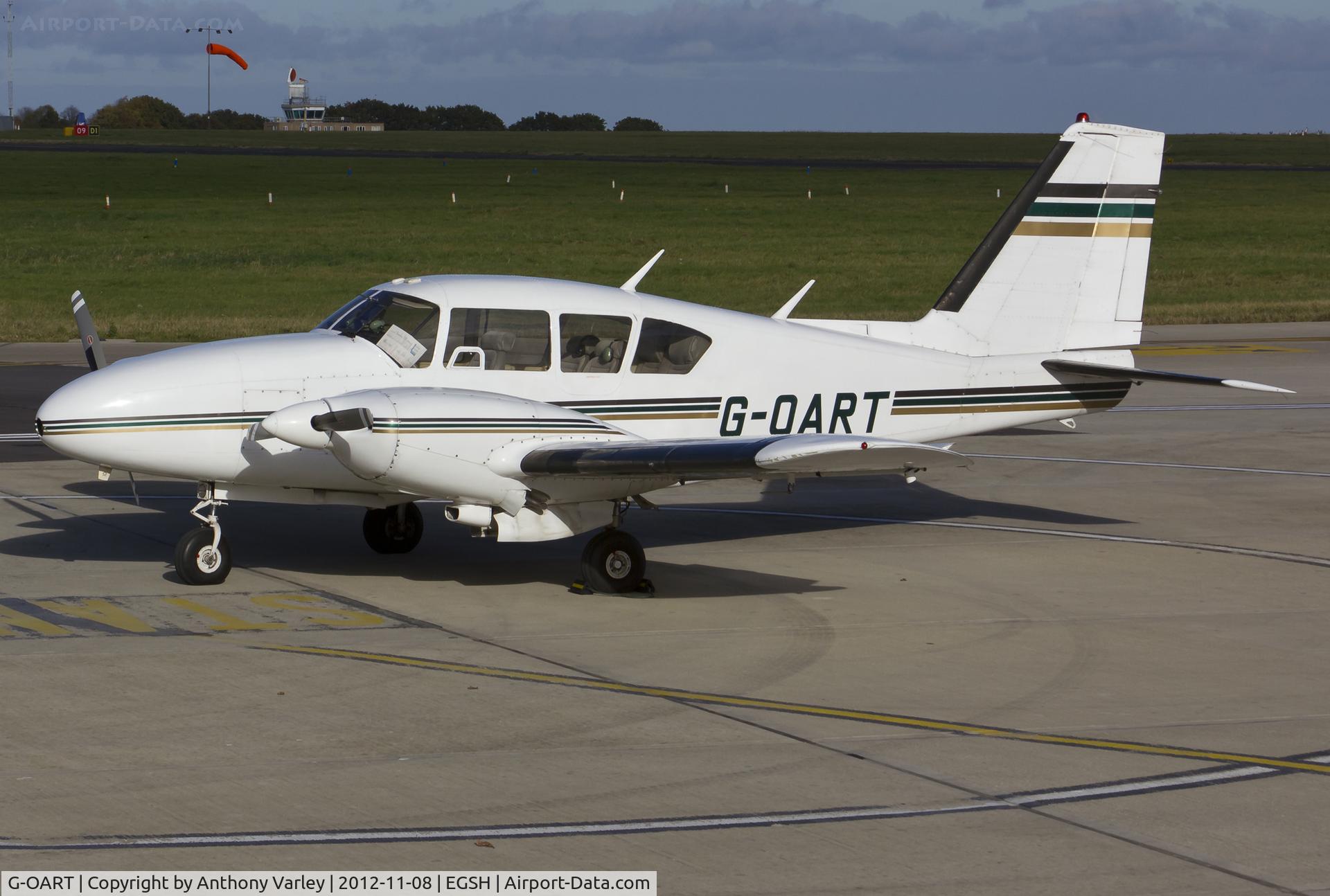 G-OART, 1969 Piper PA-23-250 Aztec D C/N 27-4293, Sat on stand at SaxonAir.