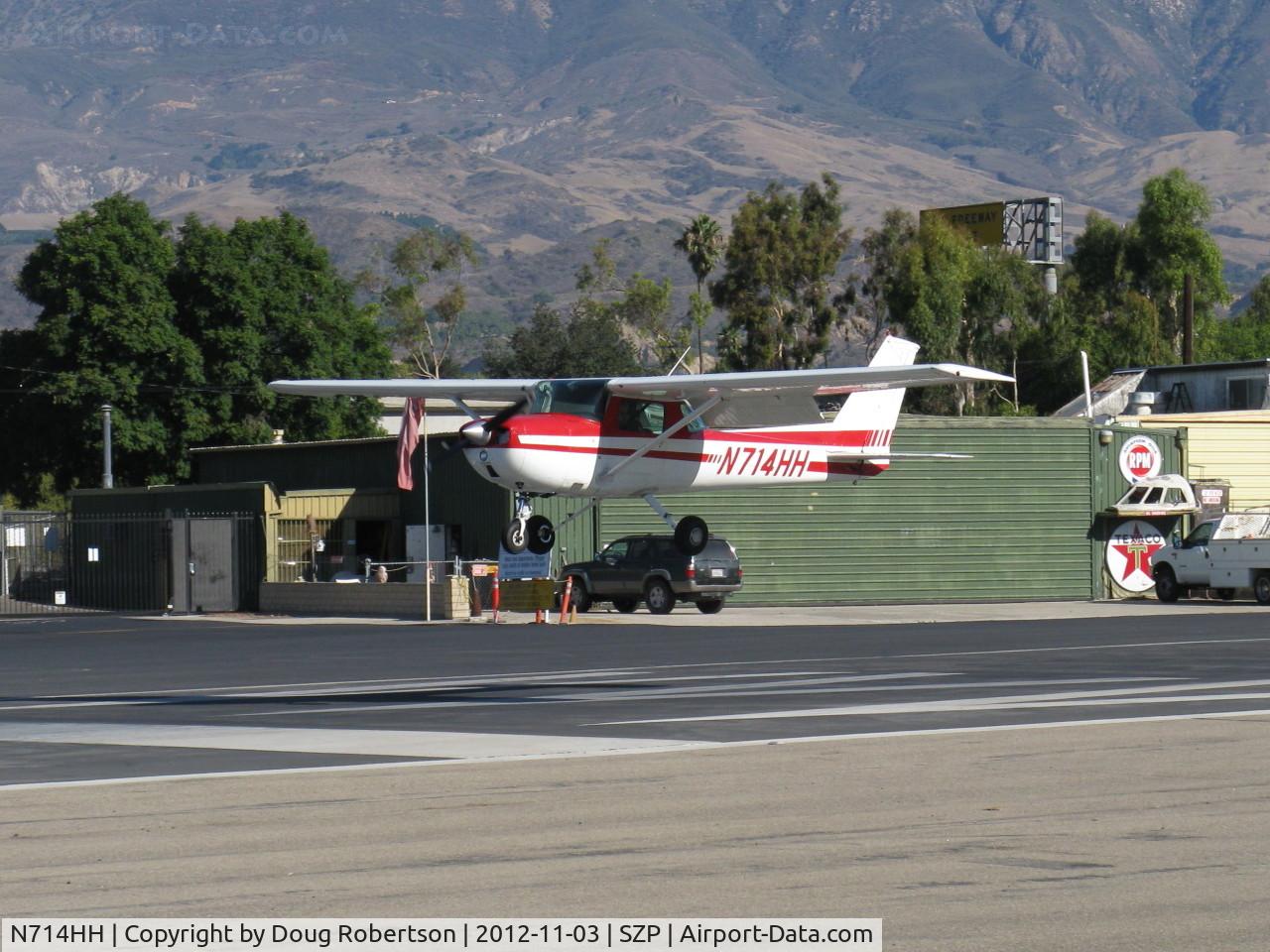 N714HH, 1977 Cessna 150M C/N 15079185, 1977 Cessna 150M, Continental O-200 100 Hp, landing Rwy 22