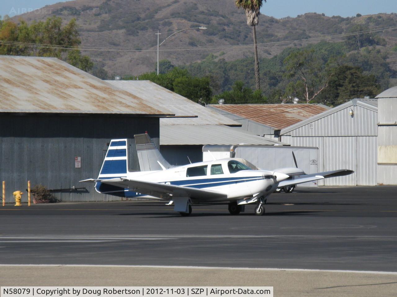 N58079, Mooney M20J 201 C/N 24-1638, 1987 Mooney M20J 201LM (Lean Machine), Lycoming IO-360-A3B6D 200 Hp, holding short 22