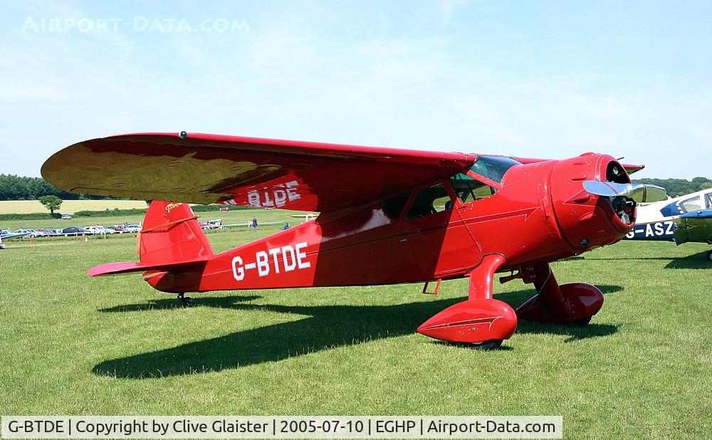 G-BTDE, 1940 Cessna C-165 Airmaster C/N 551, Ex: NC21911 > N21911 > G-BTDE - Originally in private hands since January 1991.