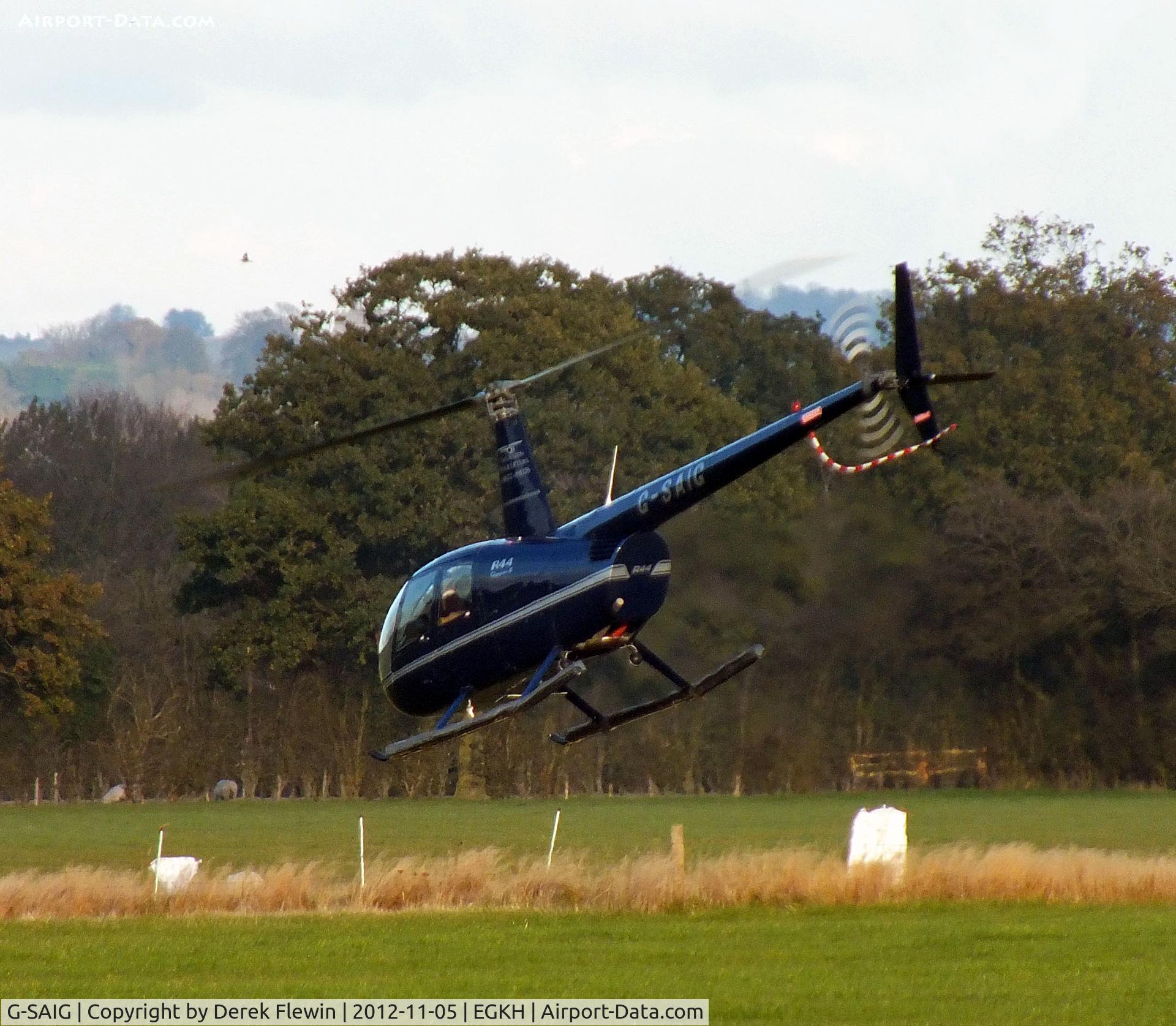 G-SAIG, 2006 Robinson R44 II C/N 11364, EGKH resident.