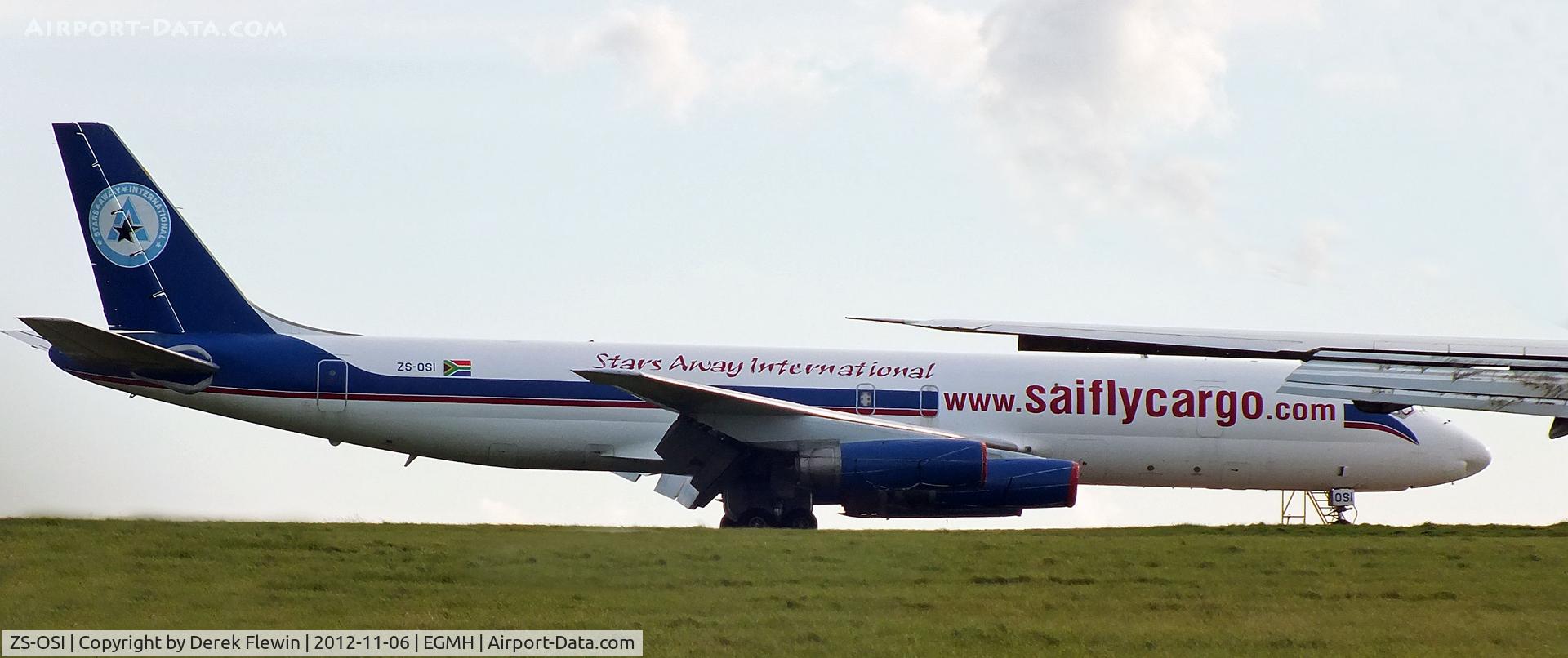 ZS-OSI, 1970 Douglas DC-8-62F C/N 46098, Seen at EGMH, diverted due to bad weather.