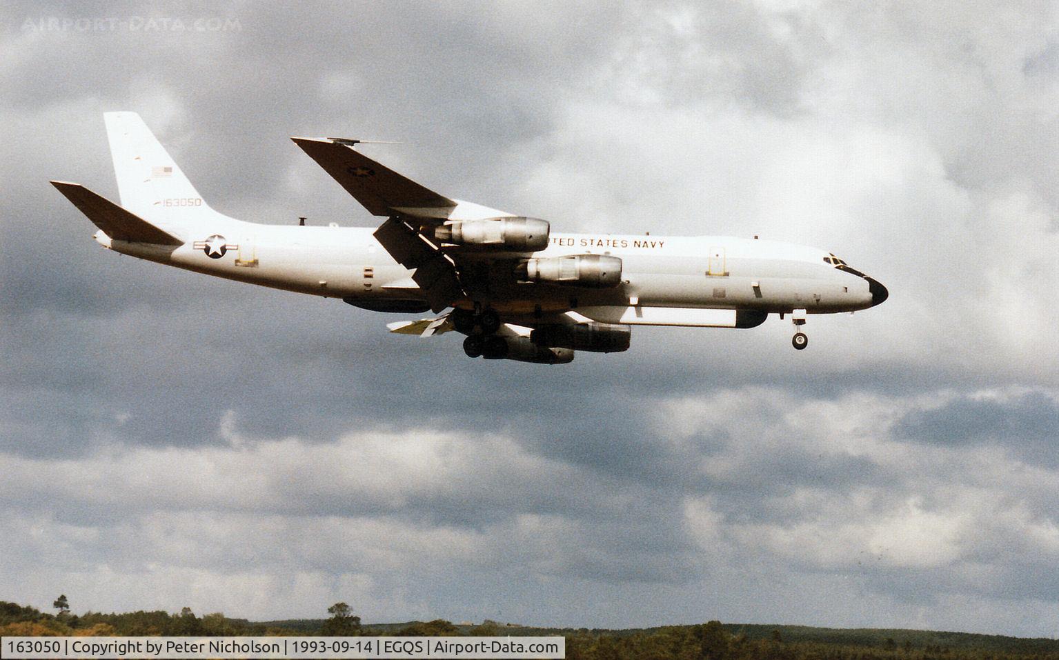 163050, 1966 McDonnell Douglas EC-24A (DC-8-54F) C/N 45881, EC-24A crossing the threshold of Runway 05 at RAF Lossiemouth on completion of an Exercise Solid Stance mission in September 1993.