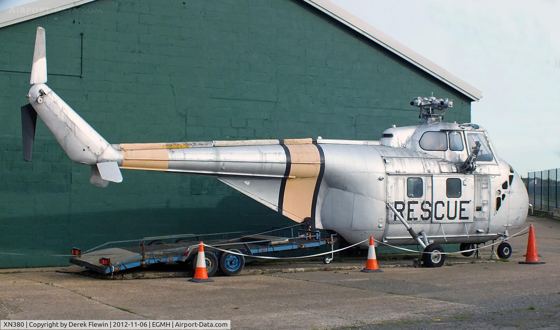 XN380, Westland Whirlwind HAS.7 C/N WA310, Seen at RAF Manston History Museum, ex Lashenden Air Warfare Museum.