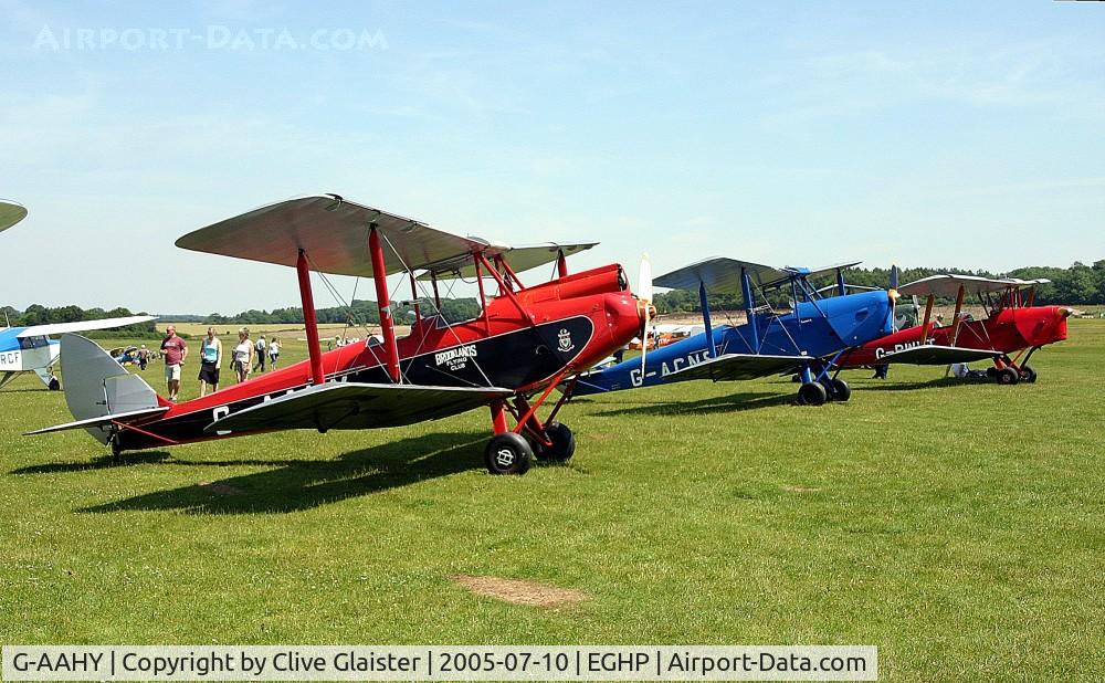 G-AAHY, 1929 De Havilland DH.60M Moth C/N 1362, Ex: G-AAHY > (CH-480) > HB-AFI > G-AAHY - Originally owned to, Gloster Aircraft Co Ltd May 1929 and currently in private hands since September 1996.
